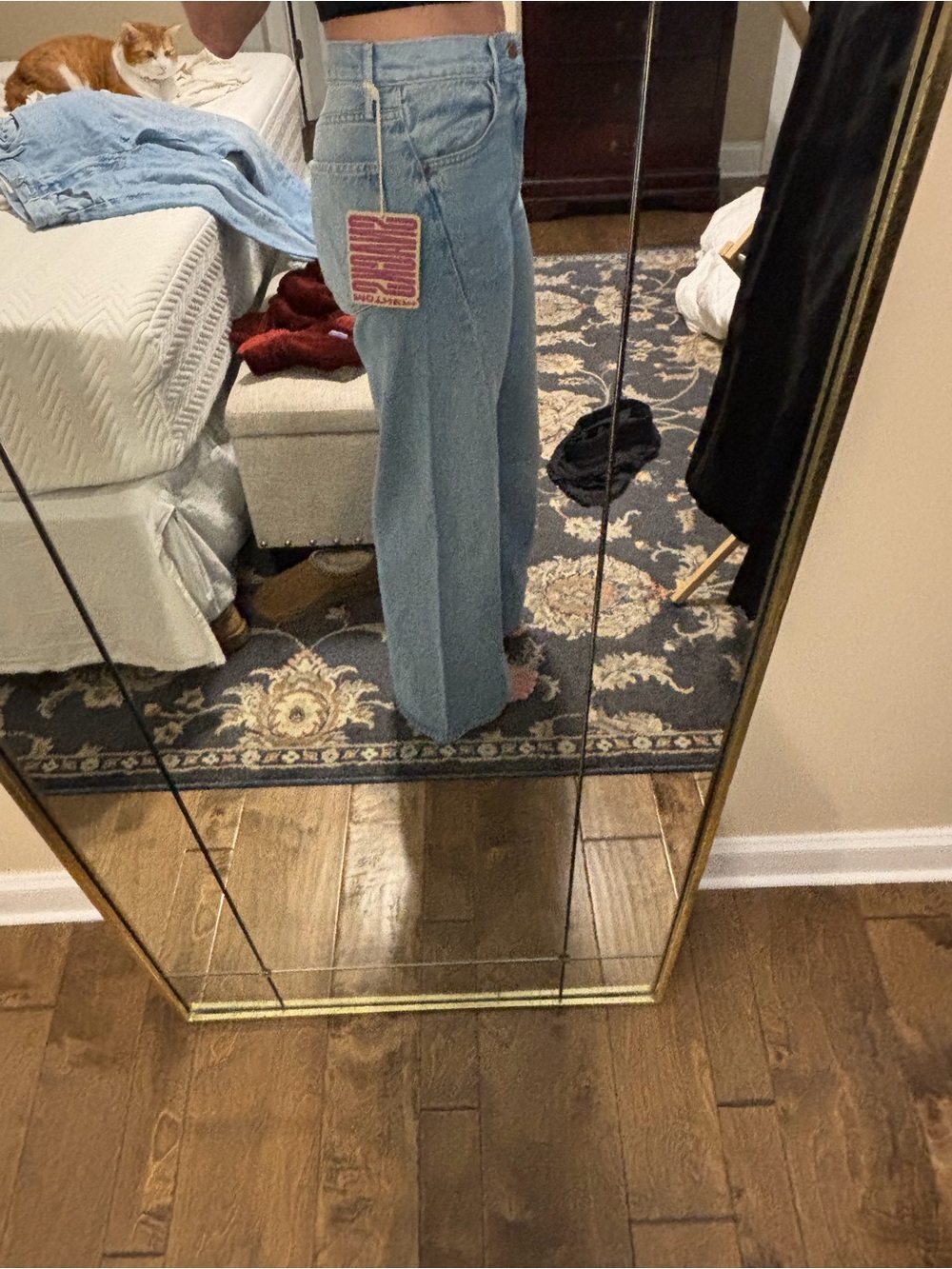 MOTHER Light Blue High-Rise Wide Leg Jeans - Picture 2 of 6